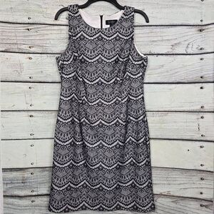 Jessica Simpson 12 Black White Lace Sheath Dress